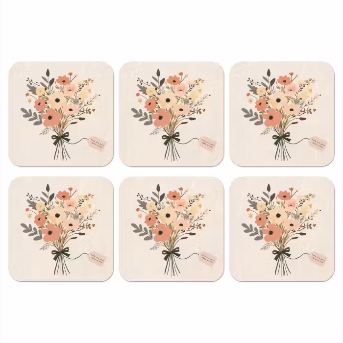 Untersetzer​ - Blumen - Zitat - Beige - Farbband