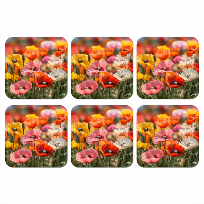 Untersetzer​ - Blumenfeld - Mohnblumen - Farbenfroh
