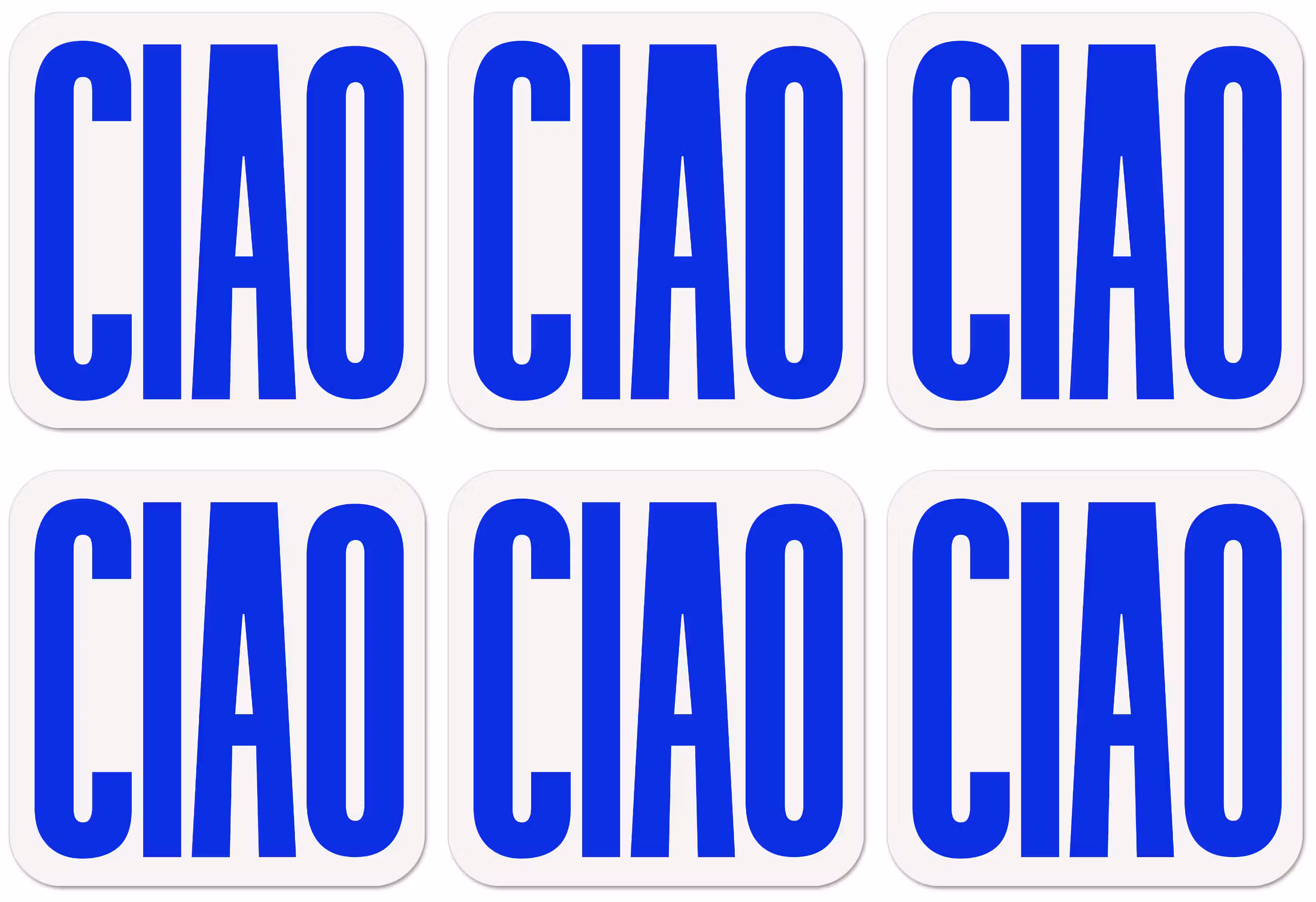 Untersetzer - Ciao - Großbuchstaben - Blau - Minimalistisch