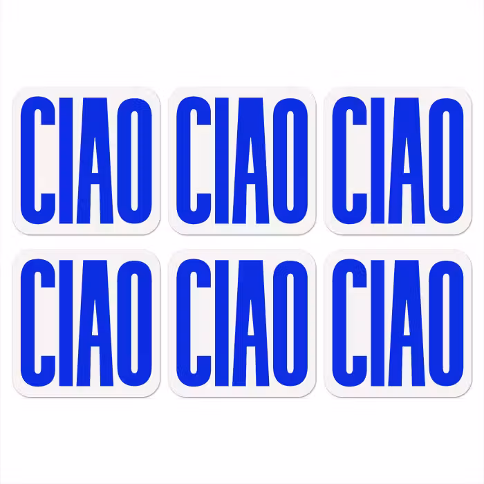 Untersetzer - Ciao - Großbuchstaben - Blau - Minimalistisch