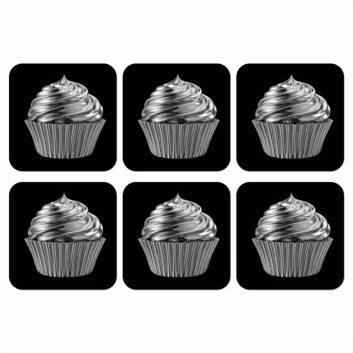 Untersetzer​ - Cupcake - Luxuriös - Silber