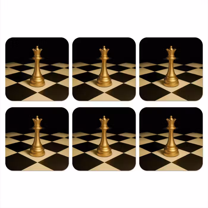 Untersetzer - Dame - Schachfigur - Blockiert - Gold