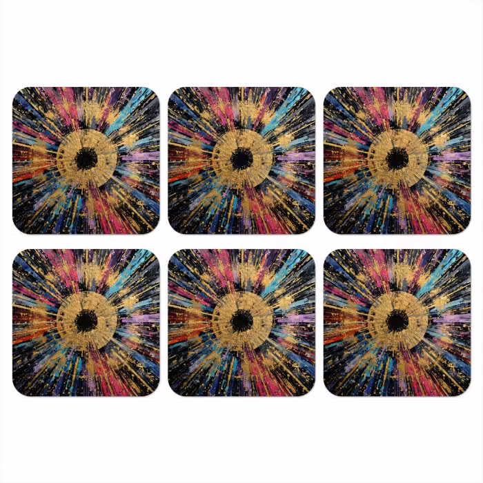 Untersetzer​ - Explosion - Gold - Bunt - Abstrakt