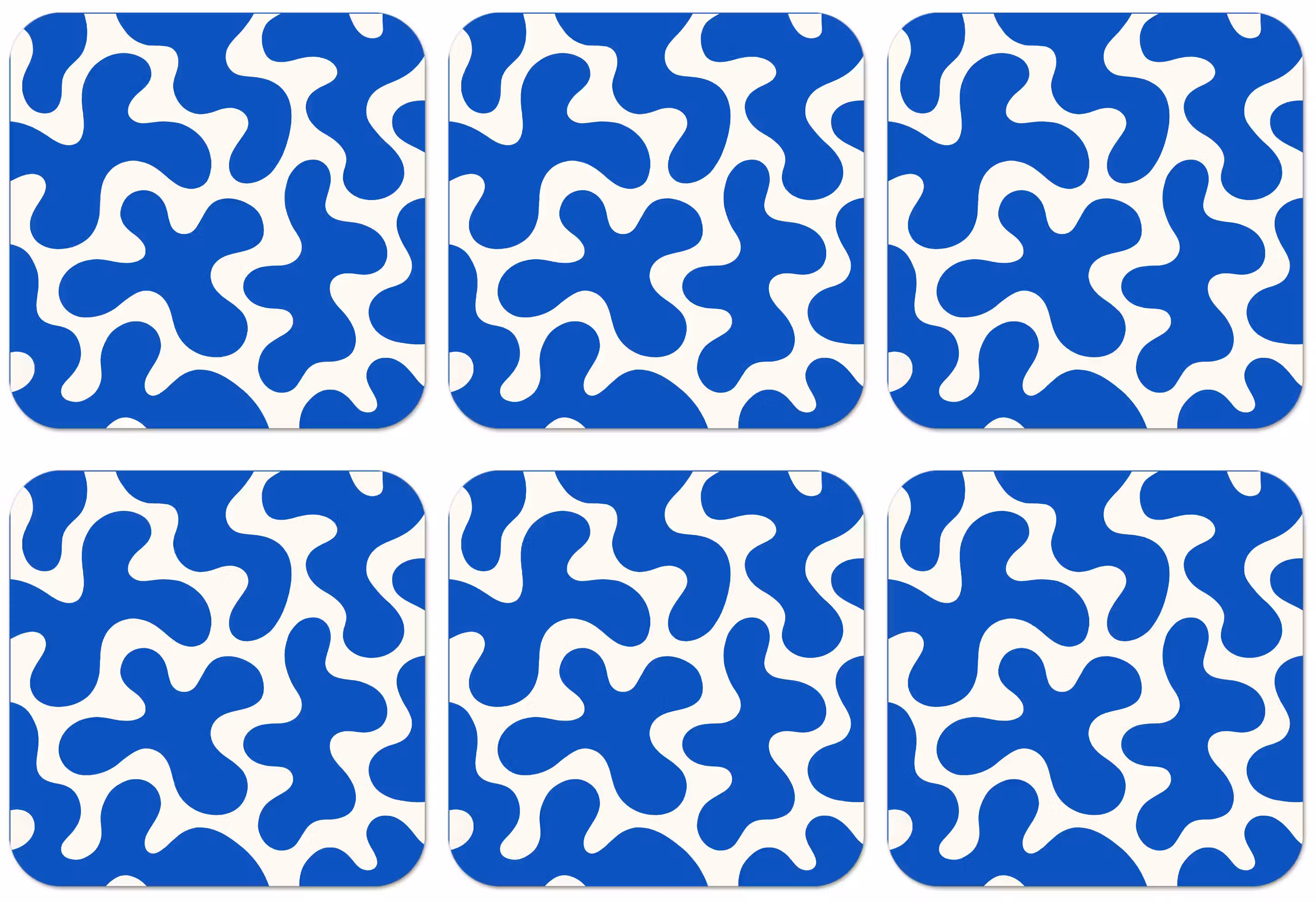 Untersetzer - Formen - Abstrakt - Blau - Wellen