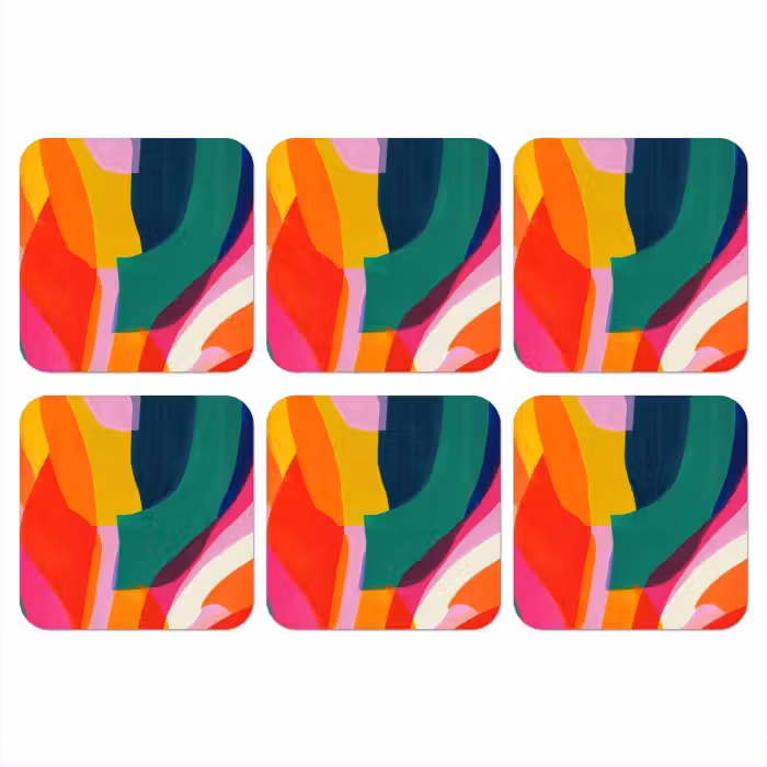 Untersetzer​ - Formen - Gewellt - Abstrakt - Hellrosa