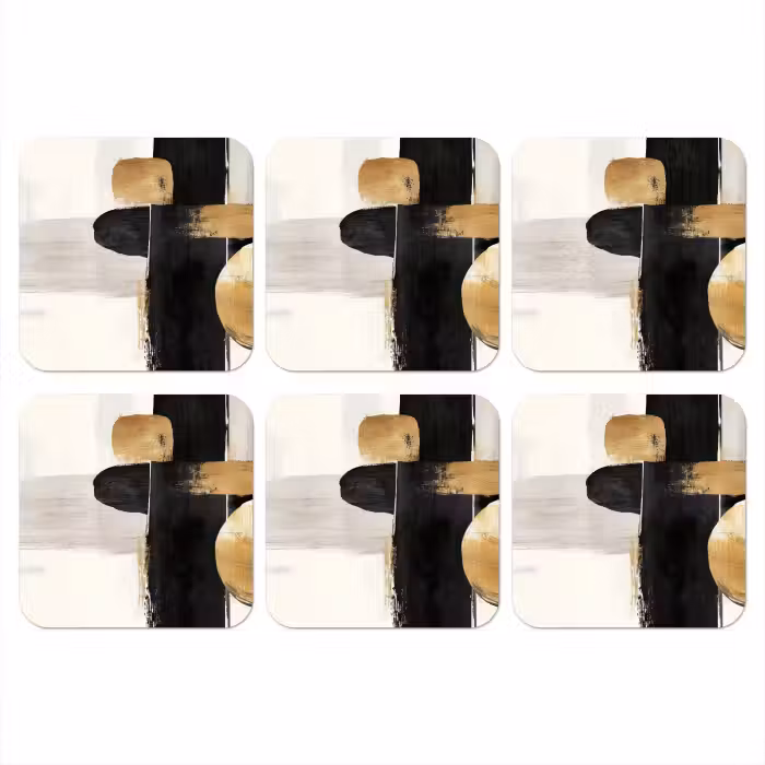 Untersetzer - Formen - Pinselstriche - Abstrakt - Gold