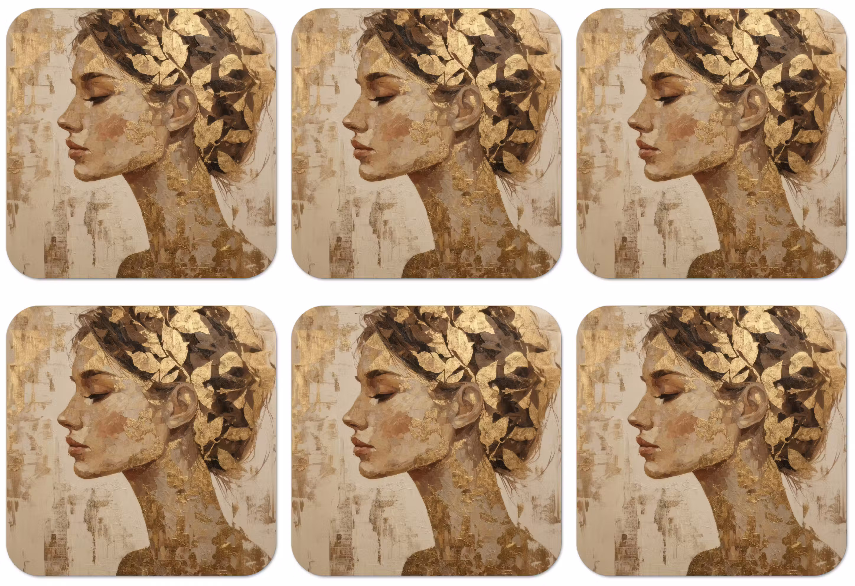 Untersetzer​ - Frau - Gold - Abstrakt - Textur