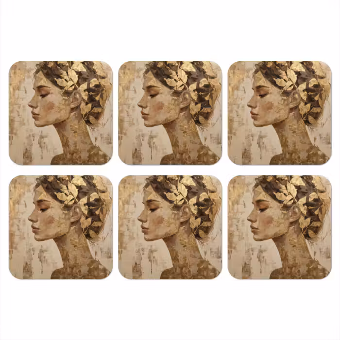 Untersetzer - Frau - Gold - Abstrakt - Textur