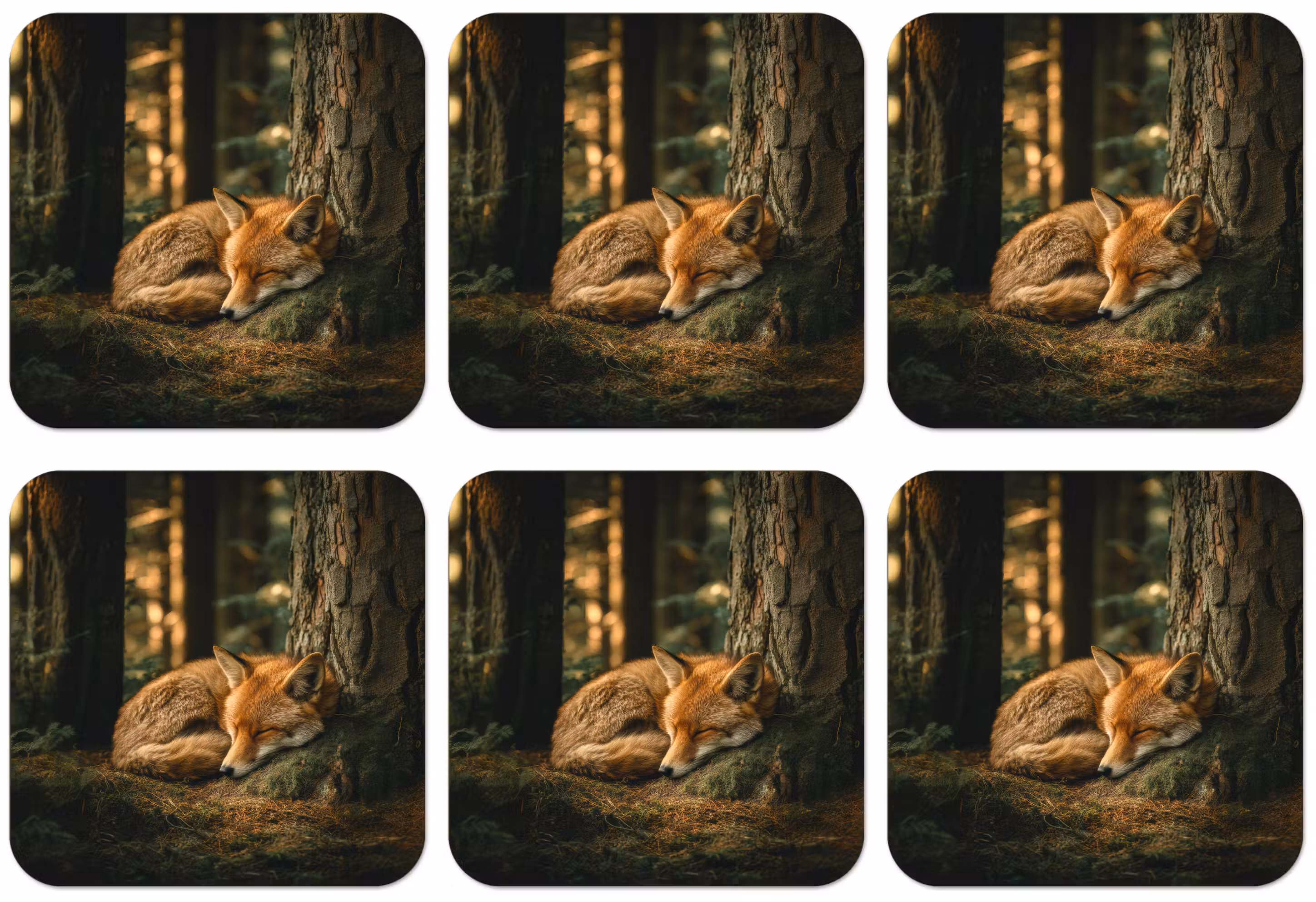 Untersetzer - Fuchs - Wald - Schlaf