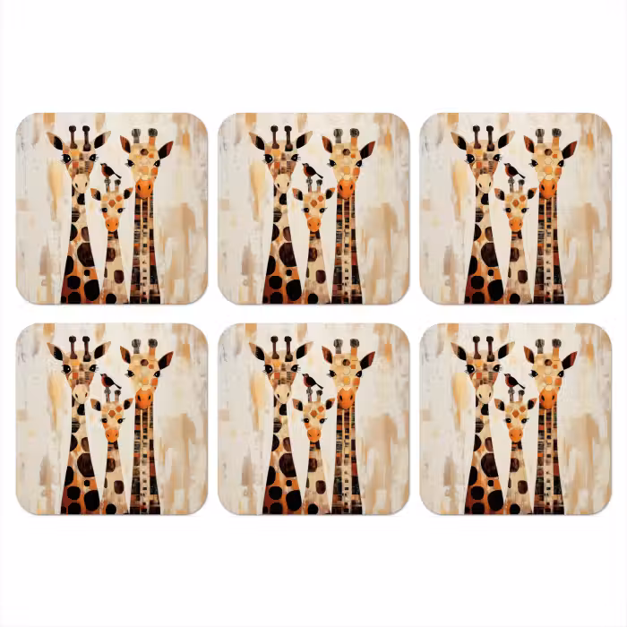 Untersetzer​ - Giraffen - Cartoon - Creme