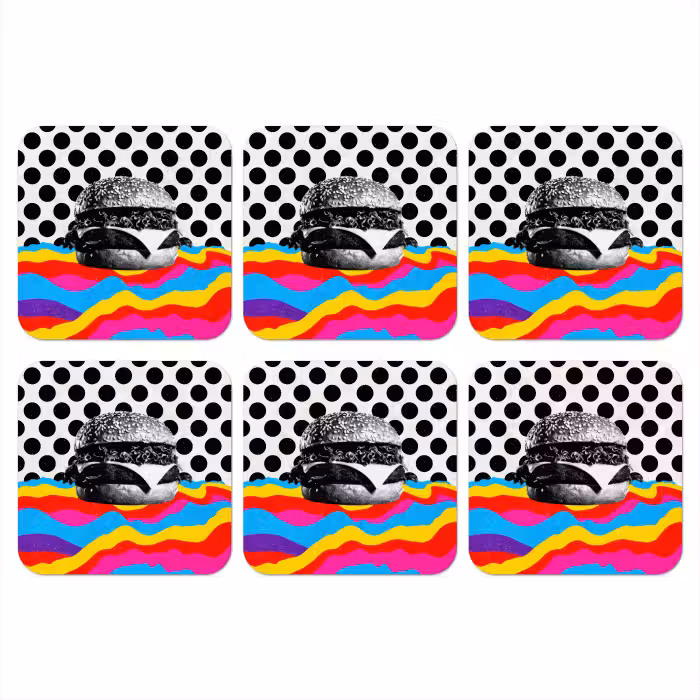 Untersetzer​ - Hamburger - Punkte - Wellen - Farben