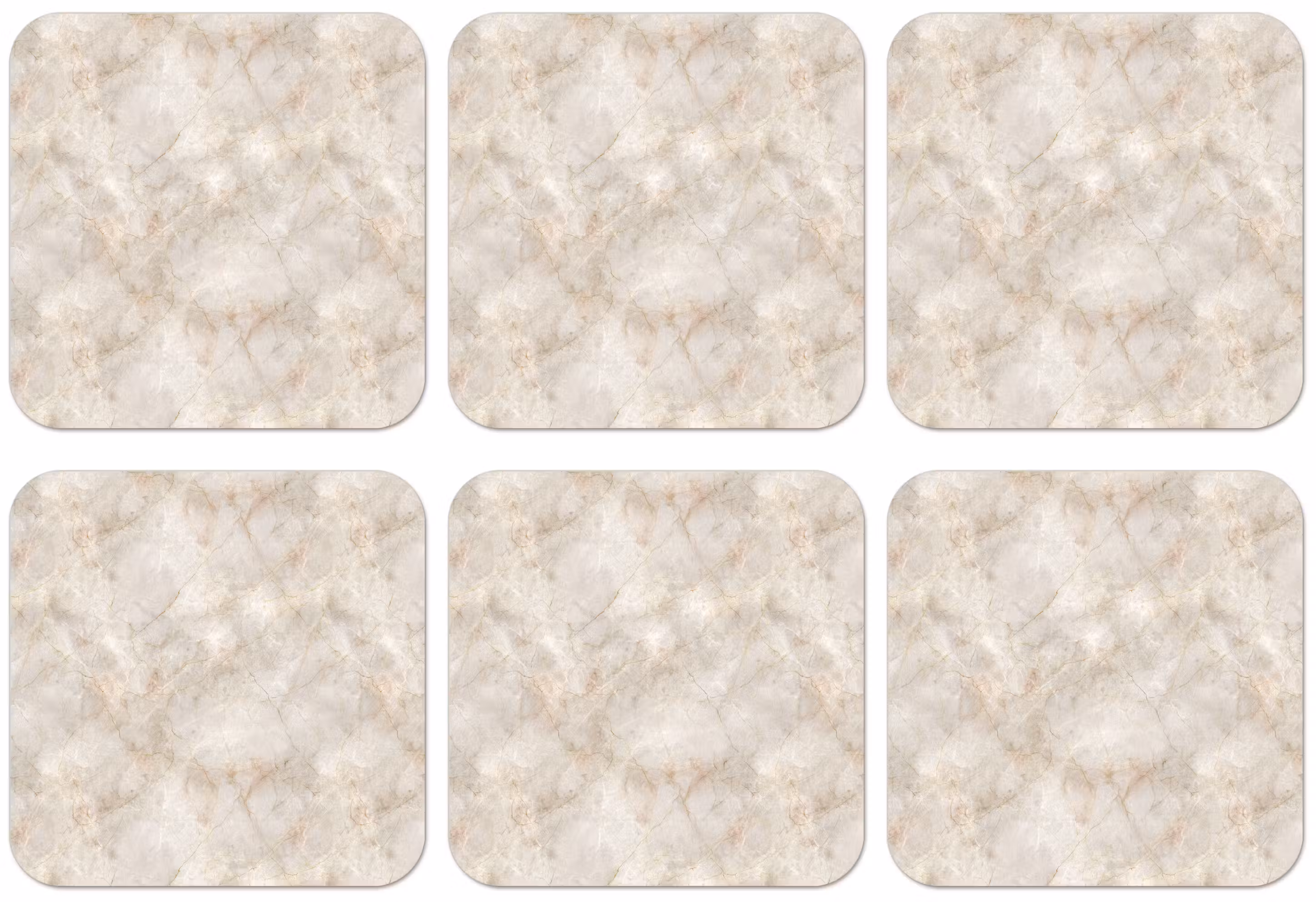 Untersetzer - Hellbeige - goldbraune Adern - Marmor