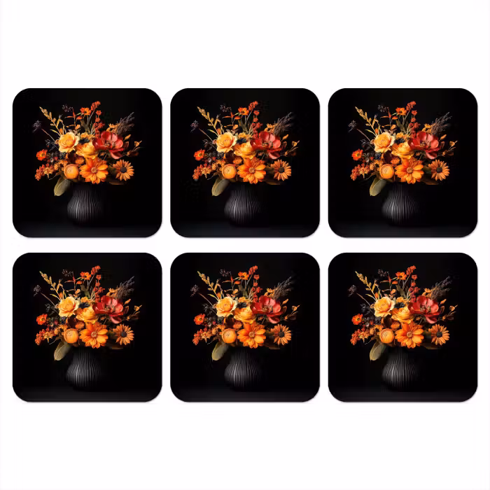 Untersetzer​ - Herbst - Blumenstrauß - Orange