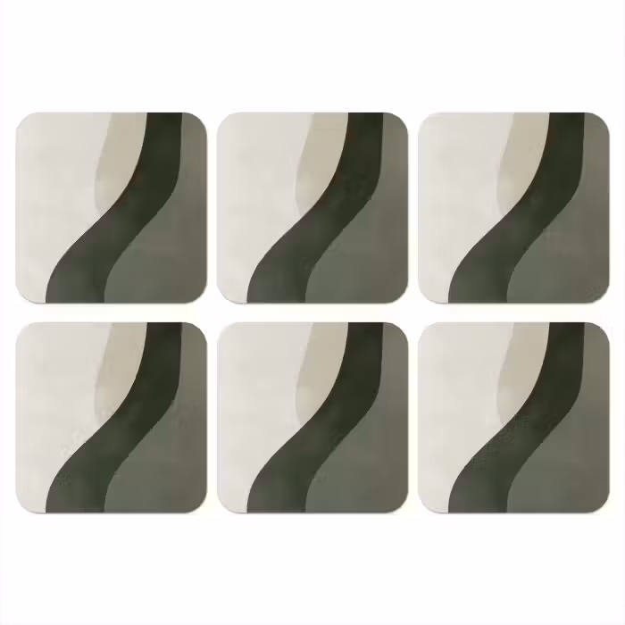 Untersetzer - Japandi - Grün - Abstrakt - Modern