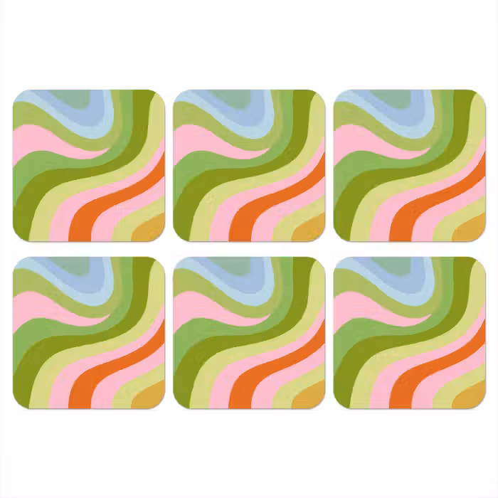 Untersetzer​ - Linien - Pastelltöne - Wellenförmig