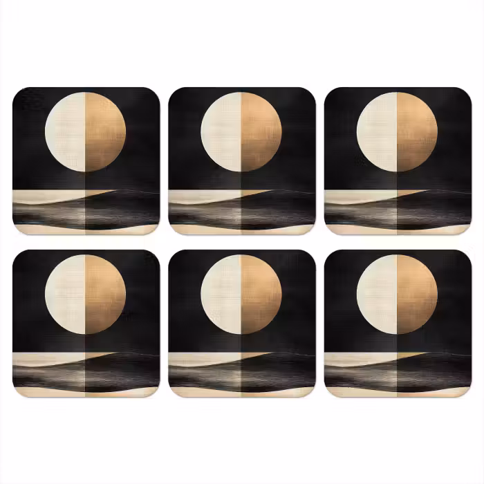 Untersetzer​ - Mond - Kreis - Gold