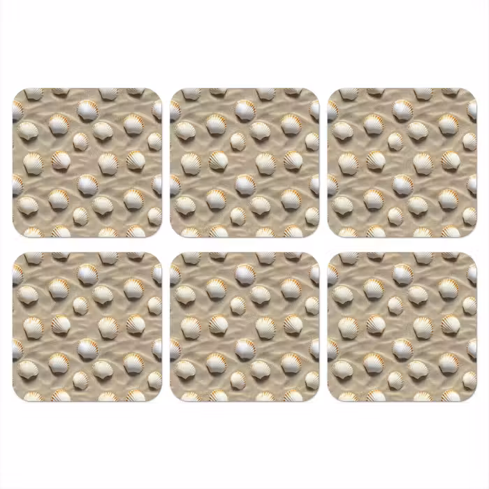 Untersetzer​ - Muscheln - Sand - Maritim