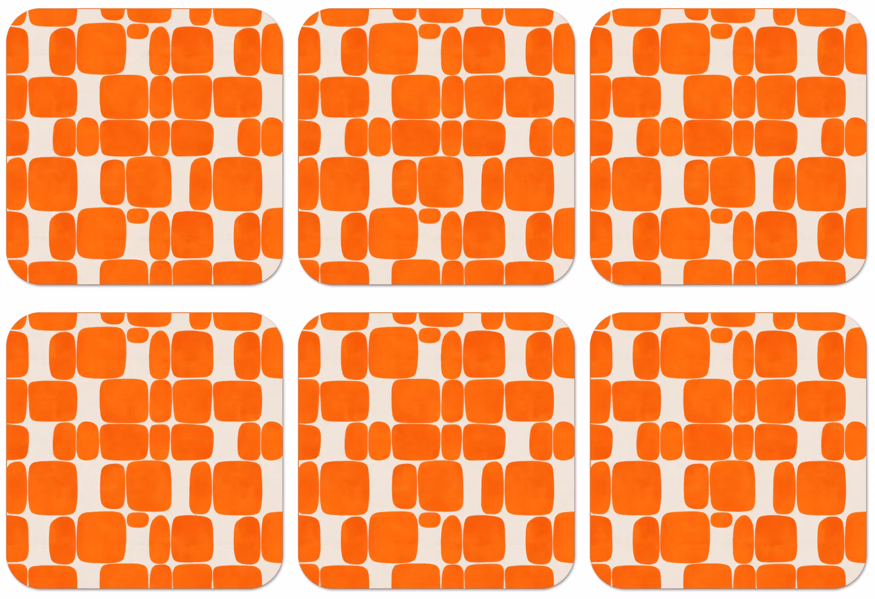 Untersetzer - Muster - Retro - Orange