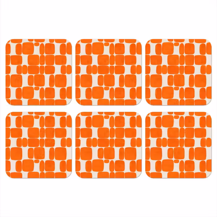Untersetzer - Muster - Retro - Orange