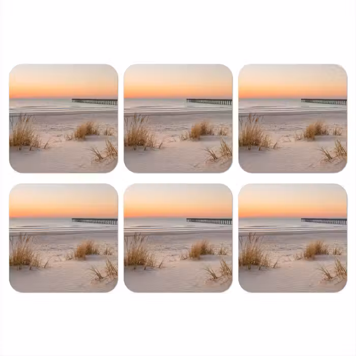 Untersetzer​ - Pier - Sonnenuntergang - Strand