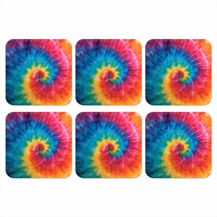 Untersetzer​ - Regenbogen - Krawattenfärbung - Bunt - Blau