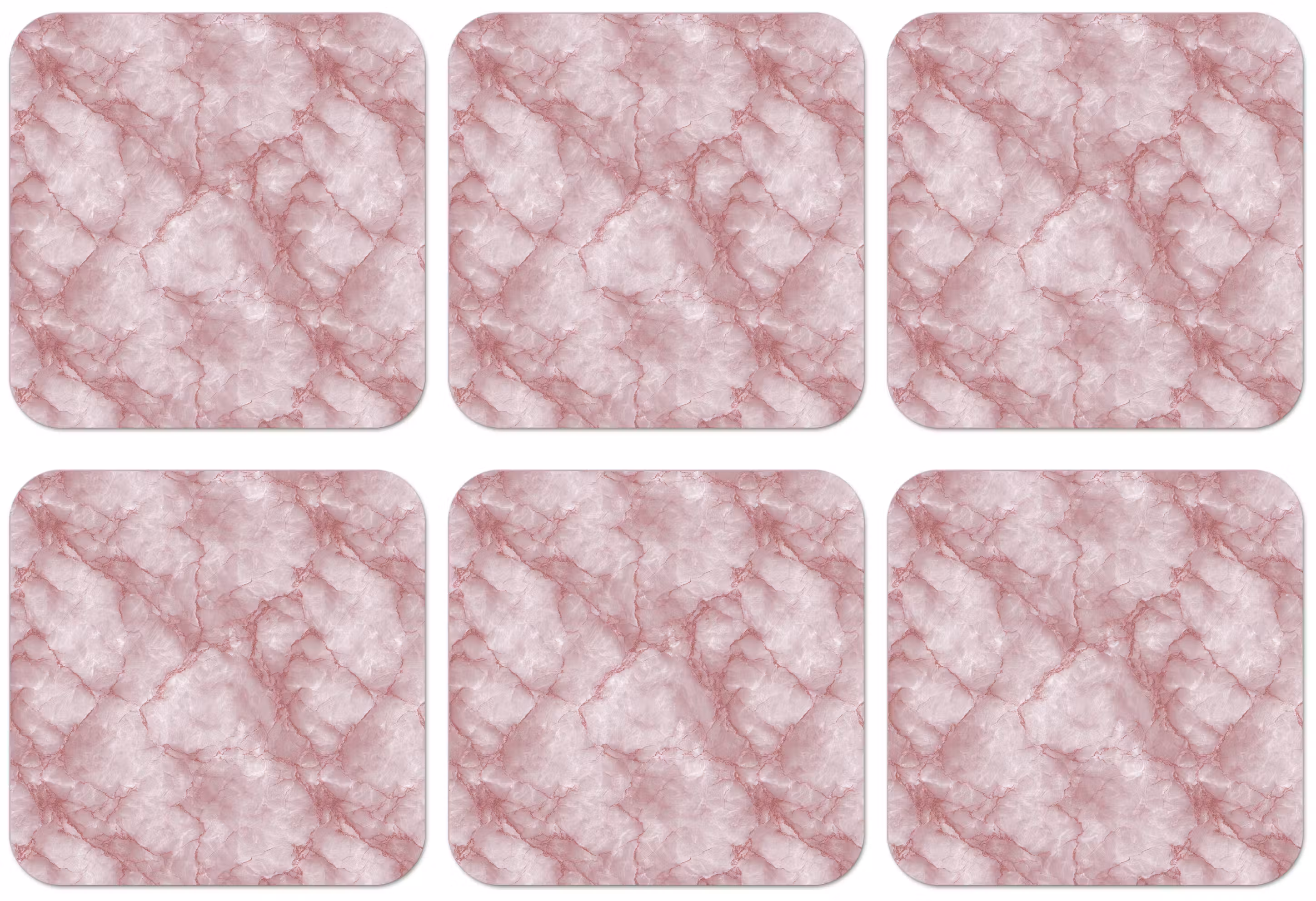 Untersetzer - Rosa - Quarzmarmor - Adern