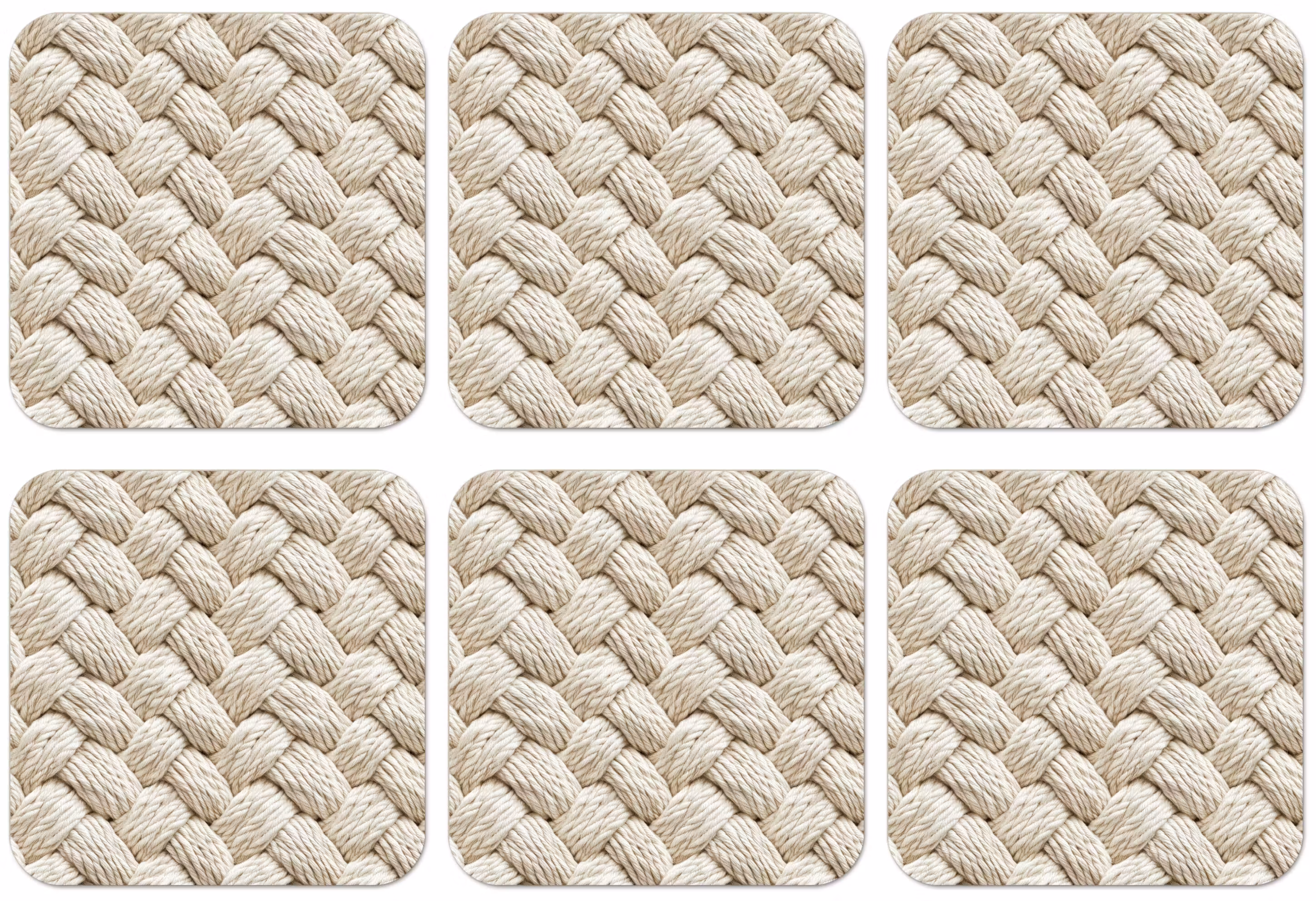 Untersetzer - Seil - Gestrickt - Beige