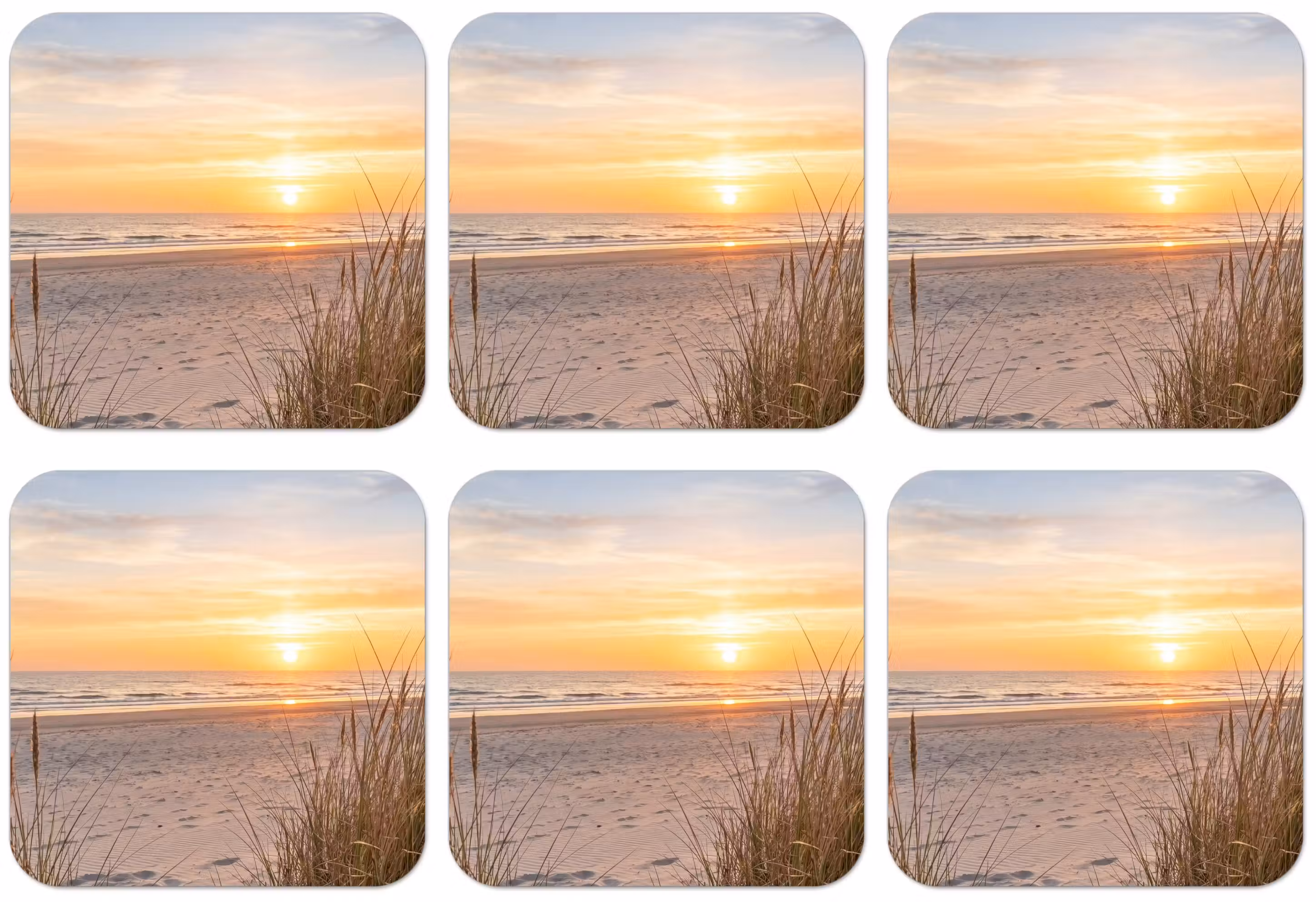 Untersetzer - Sonnenuntergang - Dünen - Meer