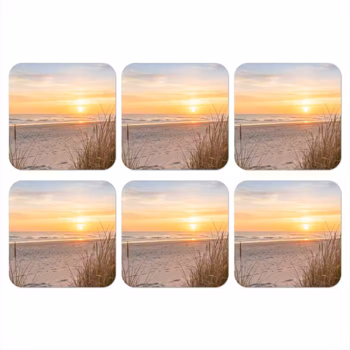 Untersetzer​ - Sonnenuntergang - Dünen - Meer