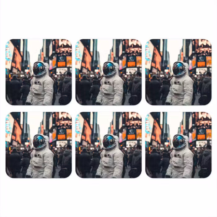 Untersetzer​ - Stadt - Menschen - Astronaut - Weiß