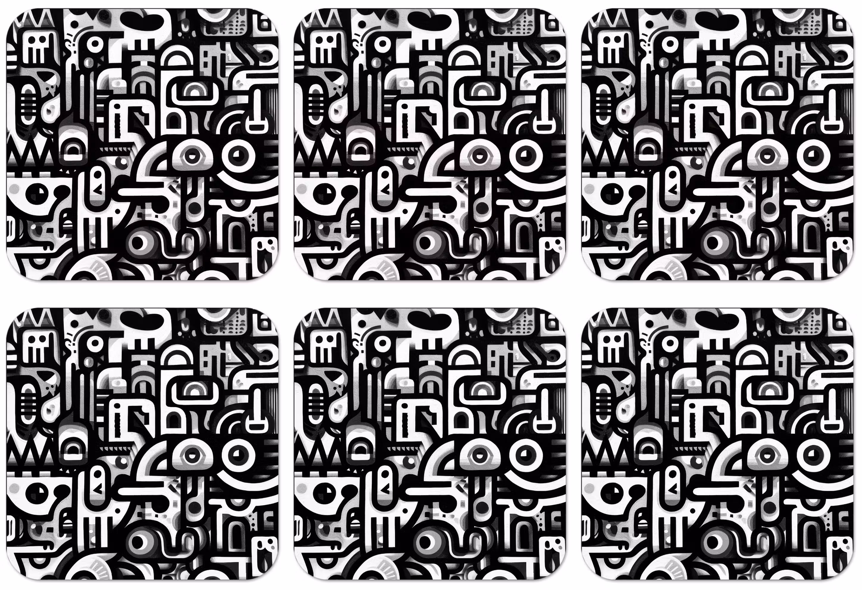 Untersetzer​ - Symbole - Abstrakt - Grafik - Schwarz