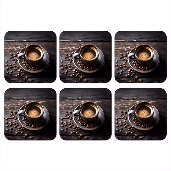 Untersetzer​ - Tasse - Kaffee - Holz - Bohnen