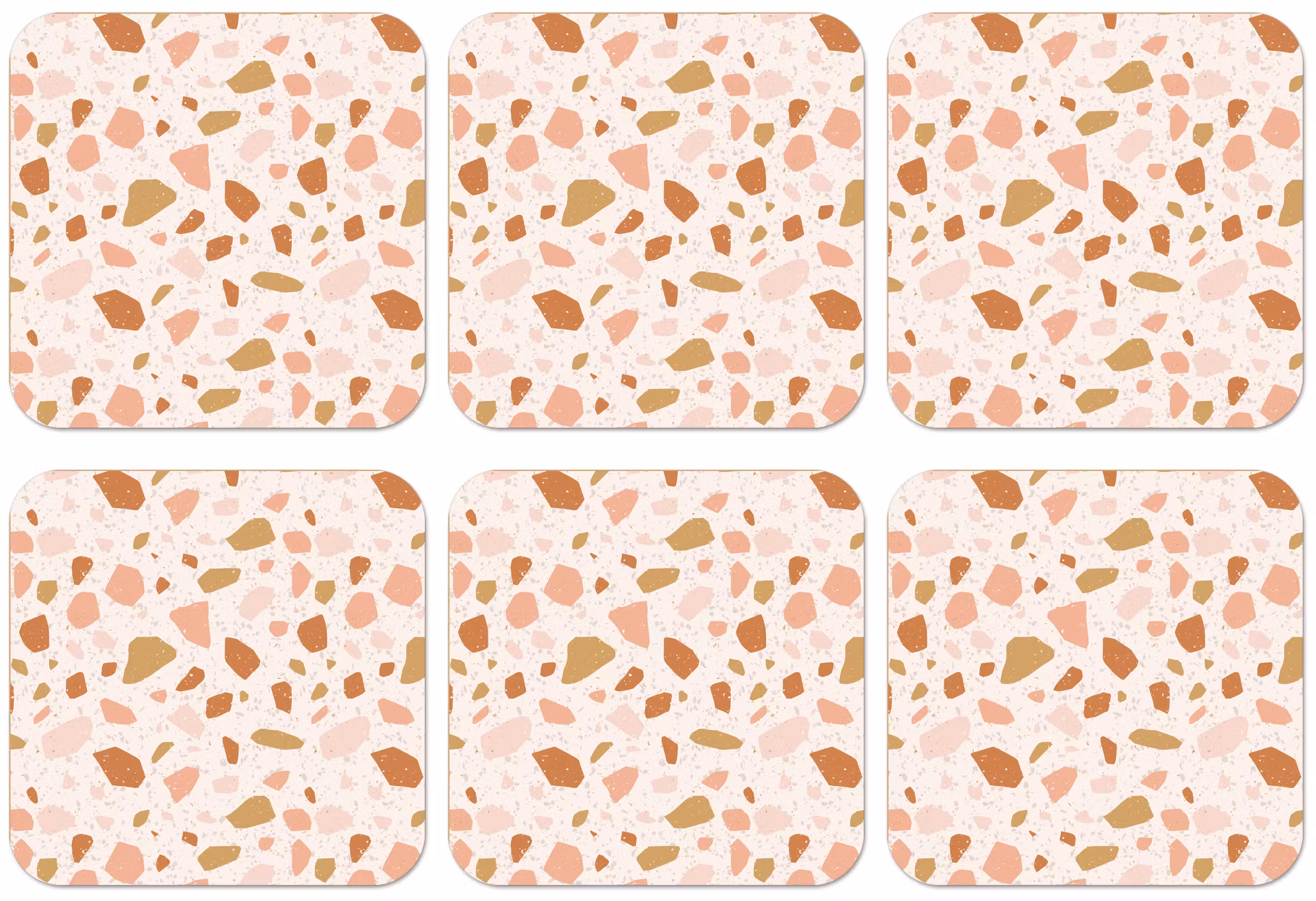 Untersetzer - Terrazzo - Muster - Bunt - Lachs