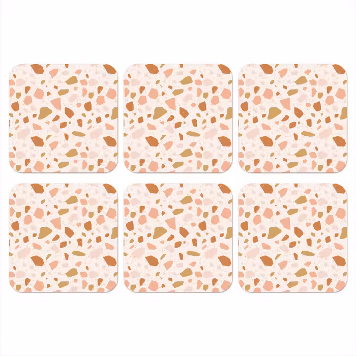 Untersetzer - Terrazzo - Muster - Bunt - Lachs