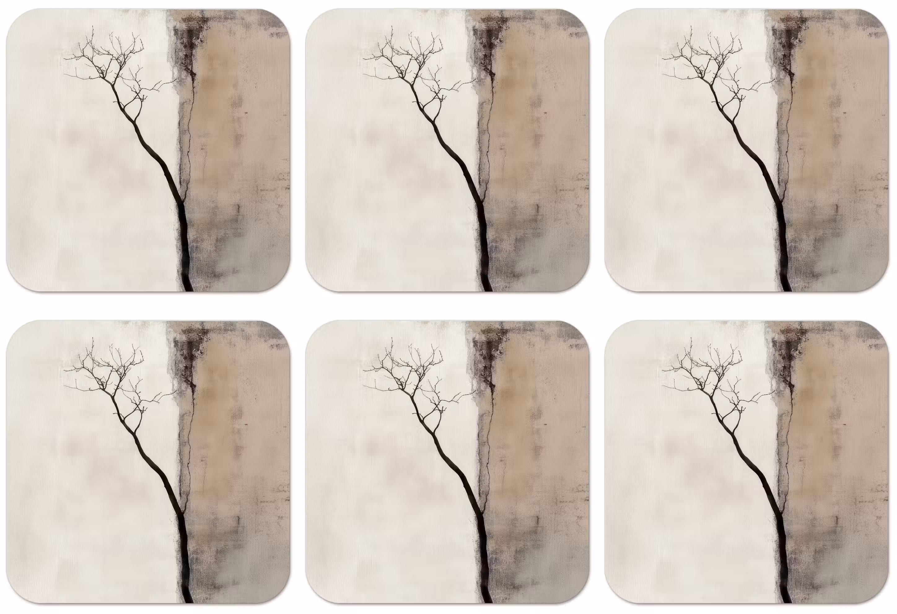 Untersetzer - Wabi sabi - Pflanze - Beige