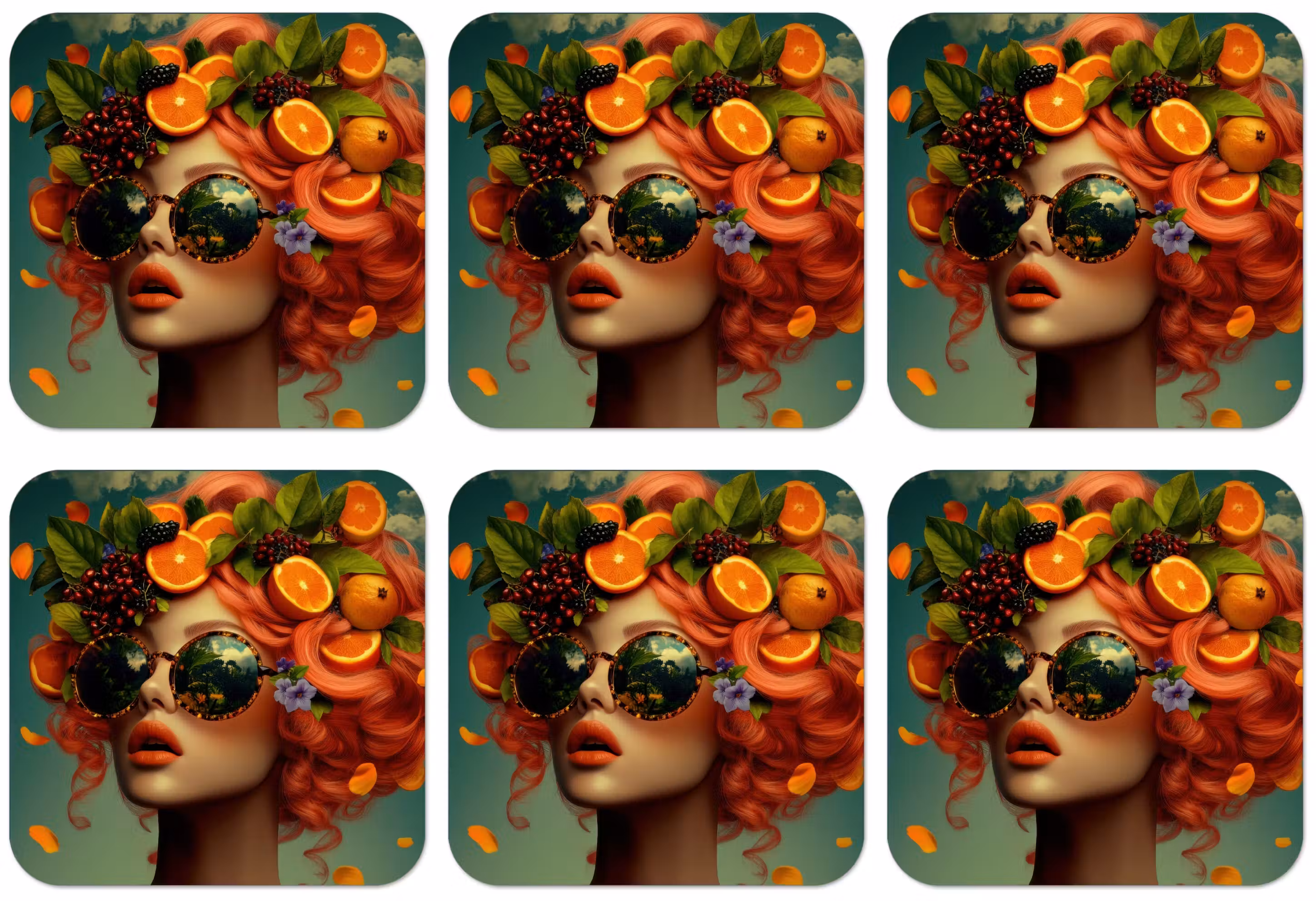 Untersetzer - Weiblich - Orange - Beere - Orange
