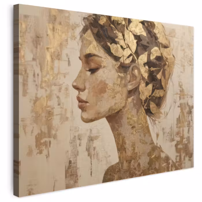 Leinwandbild - Frau - Gold - Abstrakt - Textur