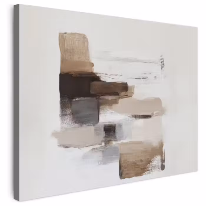 Leinwandbild - Pinselstriche - Balance - Beige - Braun