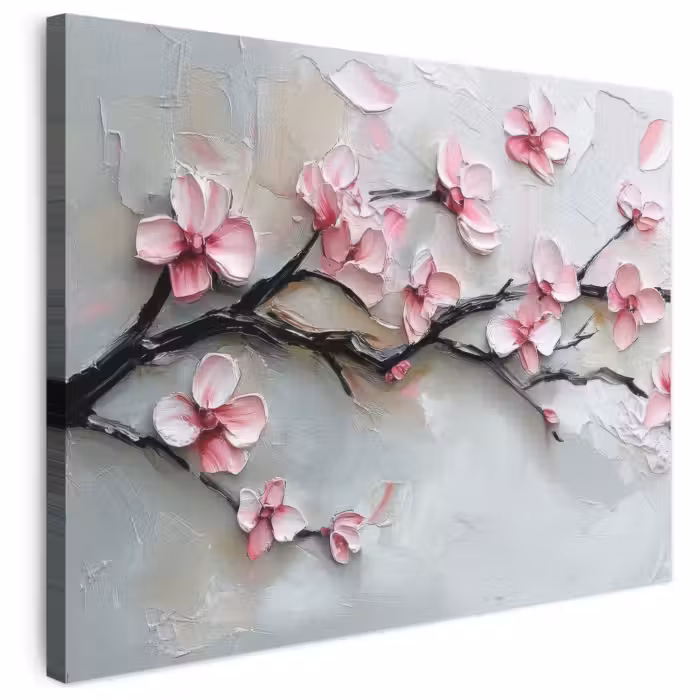 Leinwandbild - Blüte - Künstlerisch - Rosa - Sakura