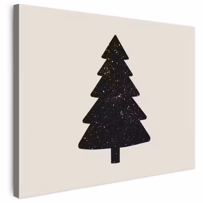 Leinwandbild - Weihnachtsbaum - Schwarz - Urlaub - Beige