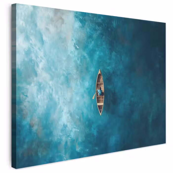 Leinwandbild - Boot - Wasser - Blau