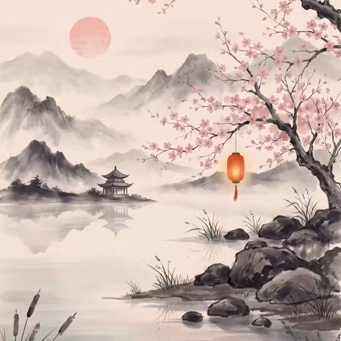 Tapete - Sonne - Japanisch - Traditionell