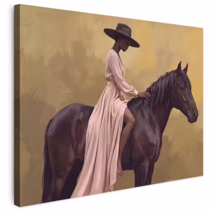 Leinwandbild - Pferd - Klassisch - Ocker