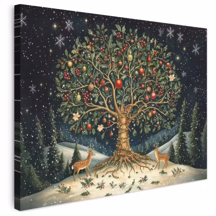 Leinwandbild - Partybaum - Winterhimmel - Farbenfroh