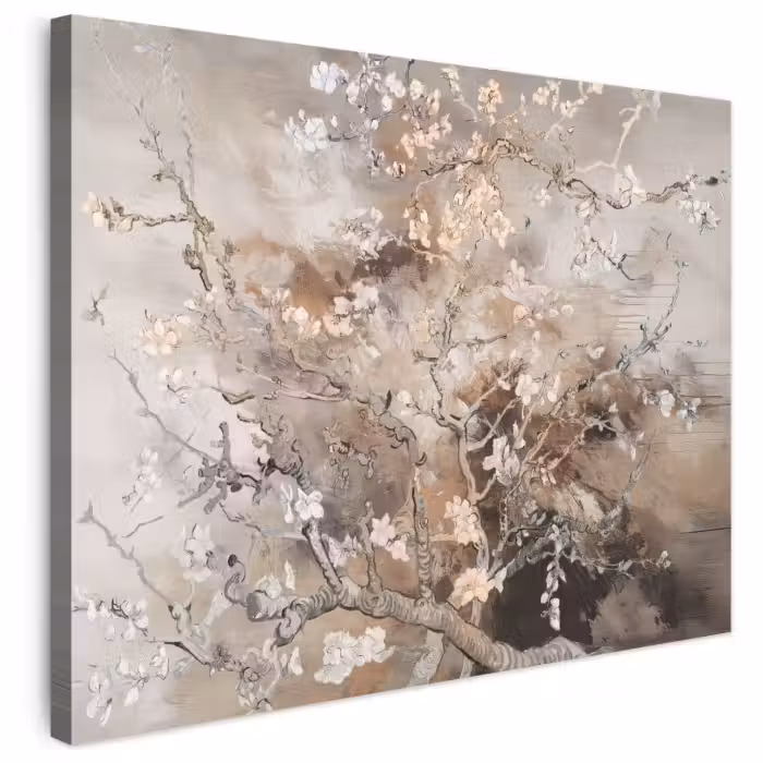 Leinwandbild - Mandelblüte - Kunst - Van Gogh - Beige - Abstrakt