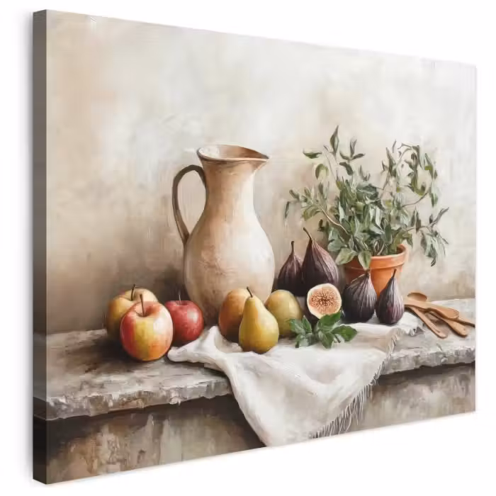 Leinwandbild - Obst - Kräuter - Ländlich