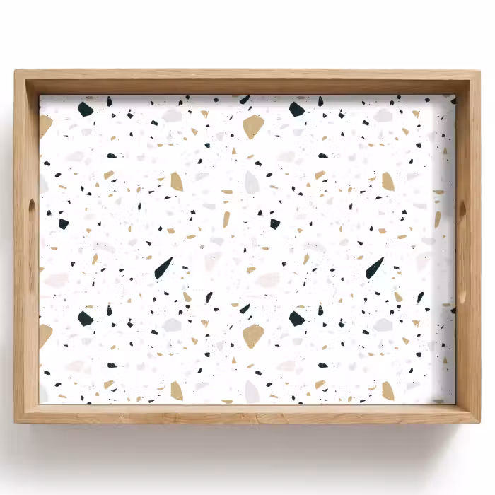 Tablett - Terrazzo - Muster - Weiß - Neutral