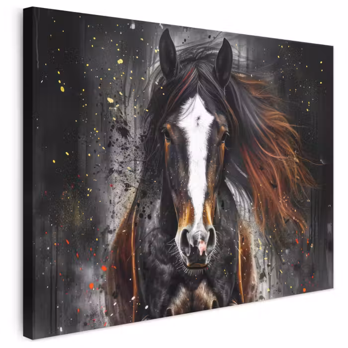Leinwandbild - Pferd - Tiere - Schwarz - Luxus - Modern