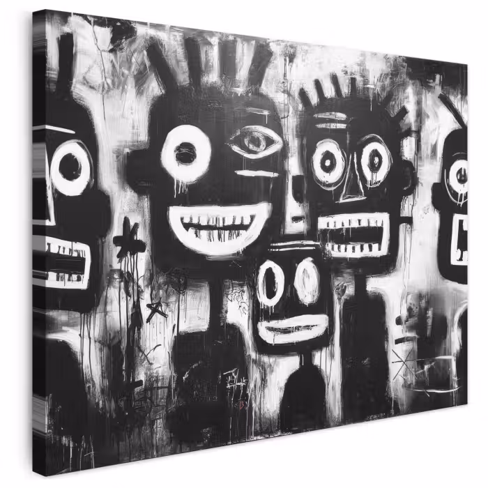 Leinwandbild - Malerei - Figuren - Schwarz - Abstrakt