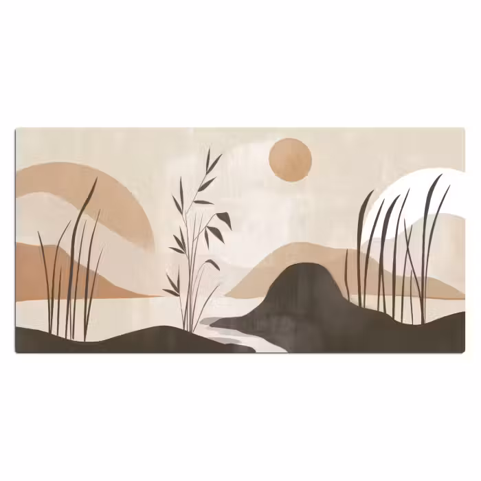 Schreibtischunterlage - Japandi - Landschaft - Beige
